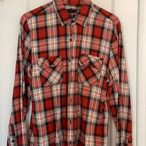 Men’s plaid button down shirt-size medium